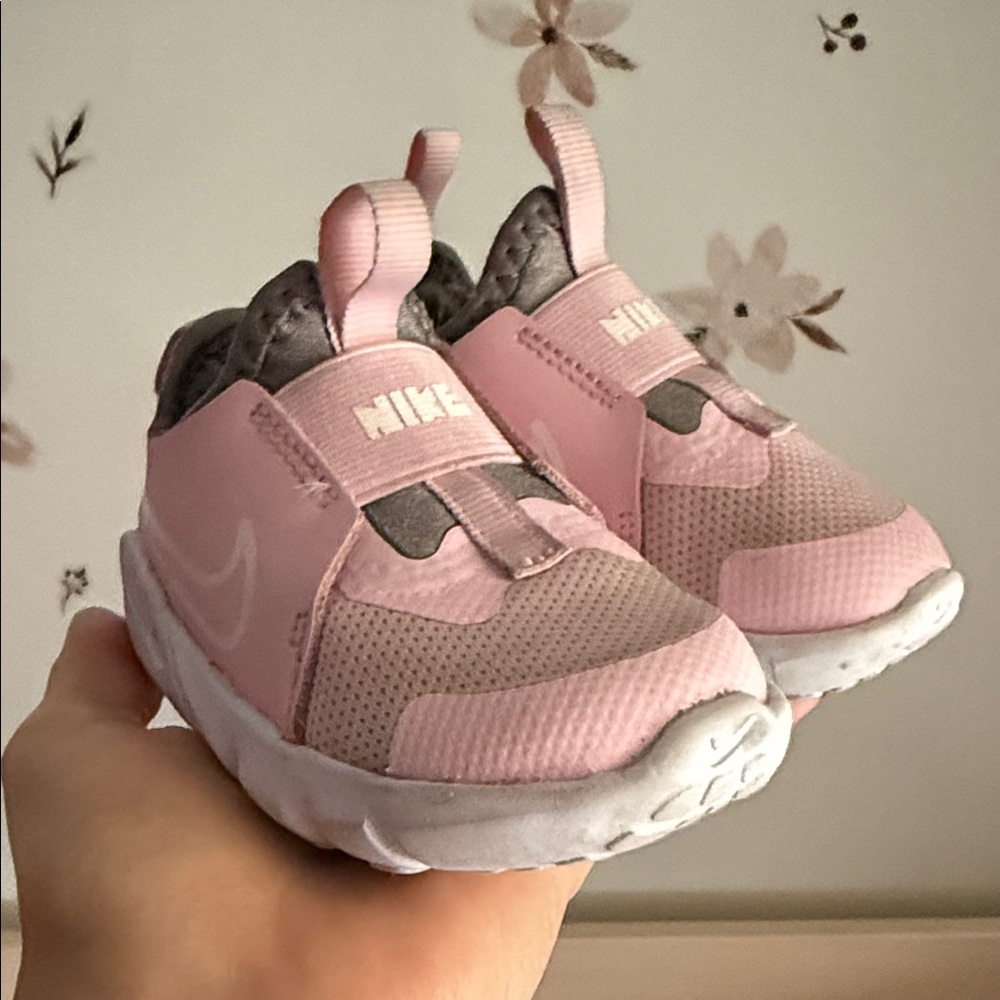 Nike Kids Pink and Gray Slip-On Sneakers